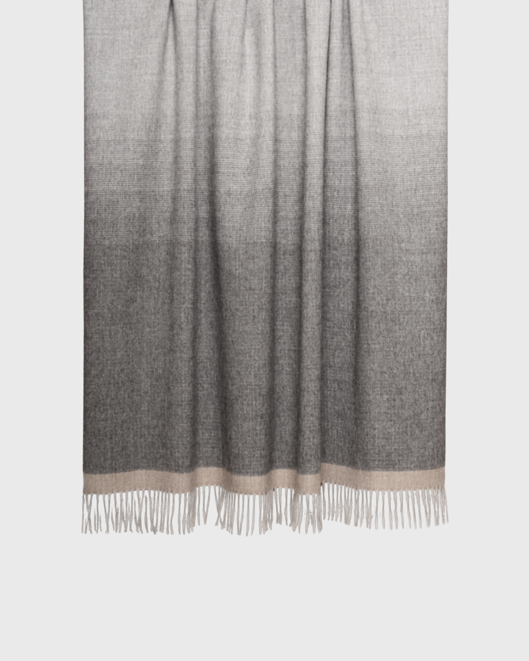 Alpaka Plaid mit Farbverlauf in Naturtönen