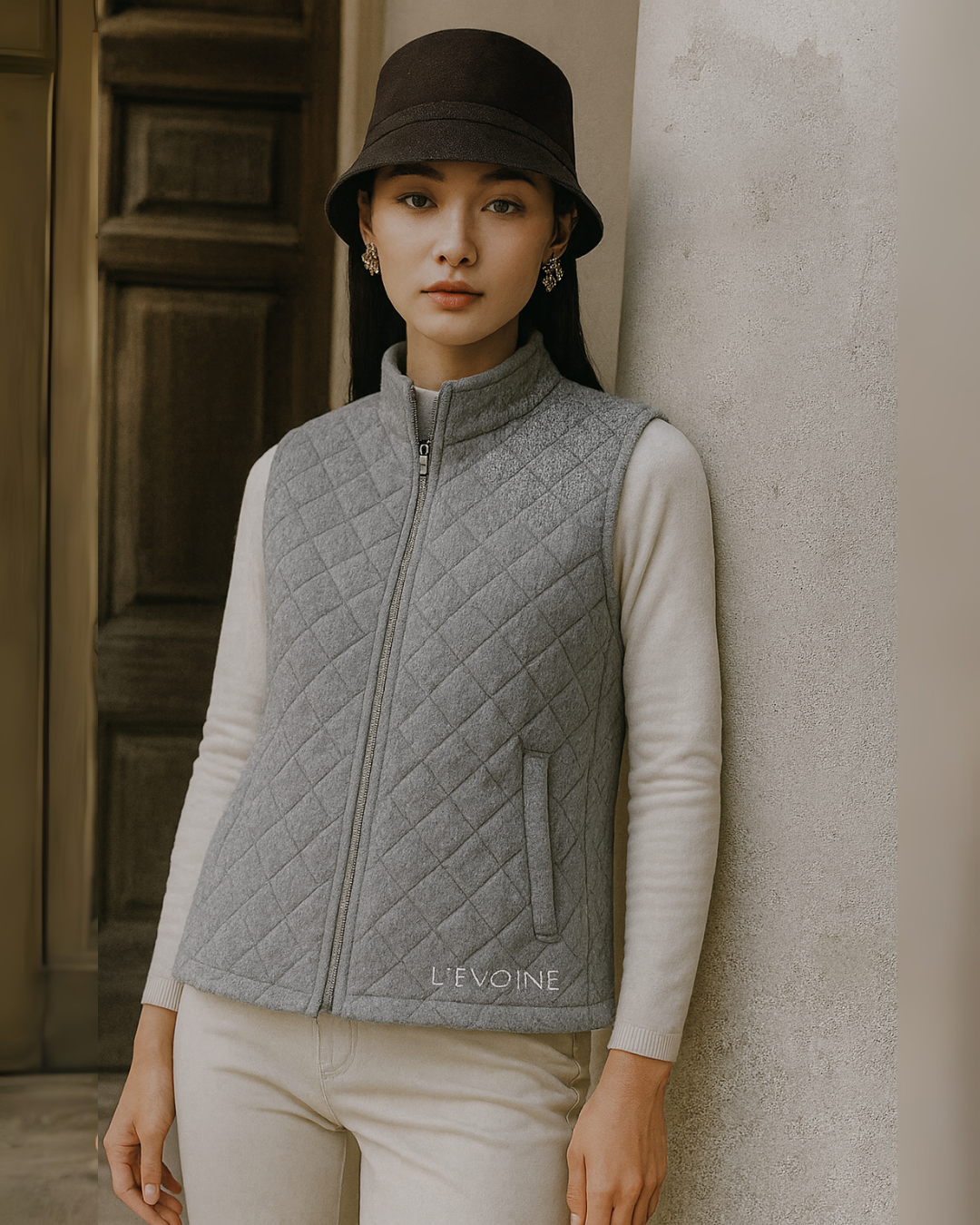 L'Evoine Reitweste Alpakawolle grau